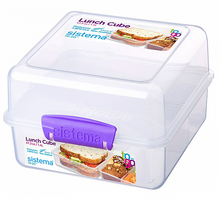 Load image into Gallery viewer, קופסת אוכל 1.4 ליטר Sistema שקופה-קופסאות מטבח פלסטיק-Sistema-סגול-סופר הום