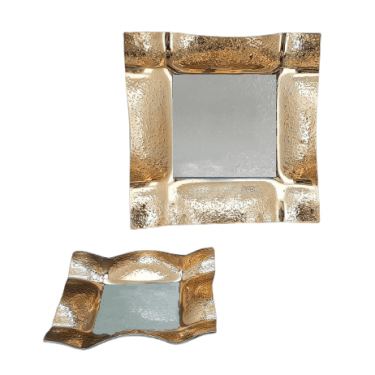 מגש מרובע זכוכית זהב - 2 גדלים-הגשה זכוכית-CASA BELLA-30*30 ס"מ-סופר הום