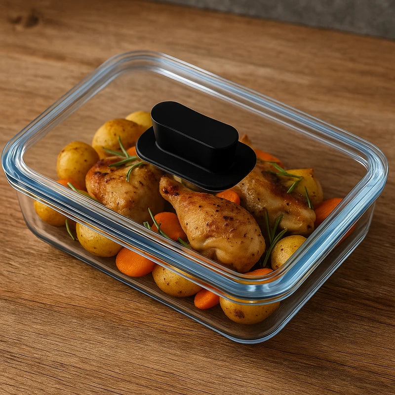 תבנית זכוכית לתנור כולל מכסה עם ידית-תבניות זכוכית-Fresco-סופר הום