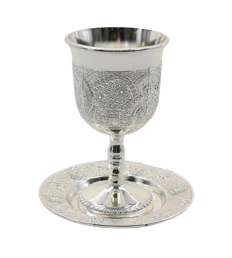 גביע מוכסף - דגם פיליגרן-גביעי קידוש כסוף-SUPERHOME סופרהום-סופר הום