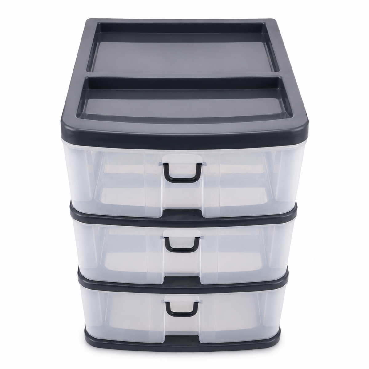 מגירון 3 מדפים - מגוון צבעם-מגירון שולחני-Tal Plast-אפור-שקוף-סופר הום