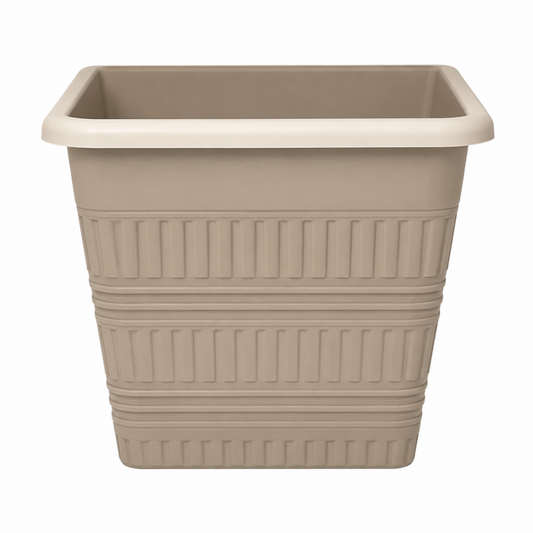 כלי לעציץ מרובע גבוהה - מגוון צבעים-Tal Plast-קאמל-סופר הום