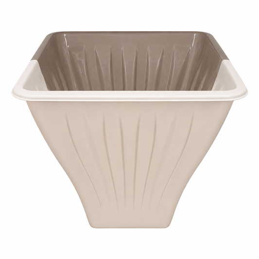 עציץ מרובע גדול עם ריף - מגוון צבעים-Tal Plast-קרם-סופר הום