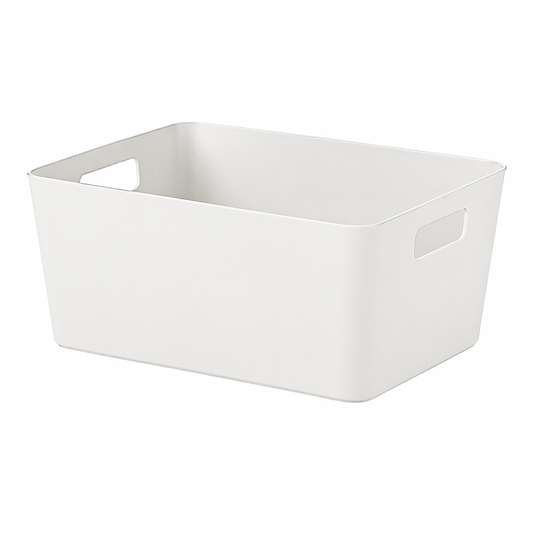 סלסלה מלבנית עם ידיות - מגוון גדלים-סלסלה-ItalPlast-לבן-S-סופר הום