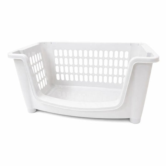 סלסלת ירקות גדולה נערמת-סל כביסה פלסטיק-Starplast-לבן-סופר הום
