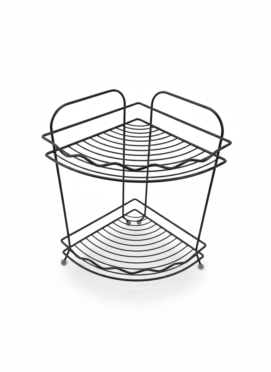 מדף פינתי דו קומתי שחור/לבן-מתקן מדפים נתלה-Tropical-שחור-סופר הום