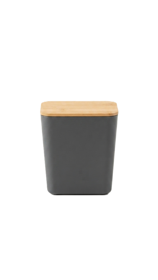 קופסת אחסון למטבח מכסה במבוק - מגוון צבעים ומידות-מיכל אחסון-KashGan-אפור-13.1 × 8 × 13.6 ס"מ - 1000 מ"ל-סופר הום
