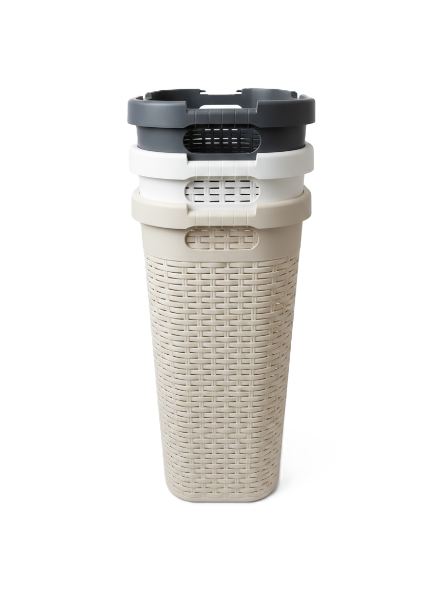 סל כביסה צר 40 ליטר – מגוון צבעים-סל כביסה פלסטיק-ליפסקי-לבן-סופר הום