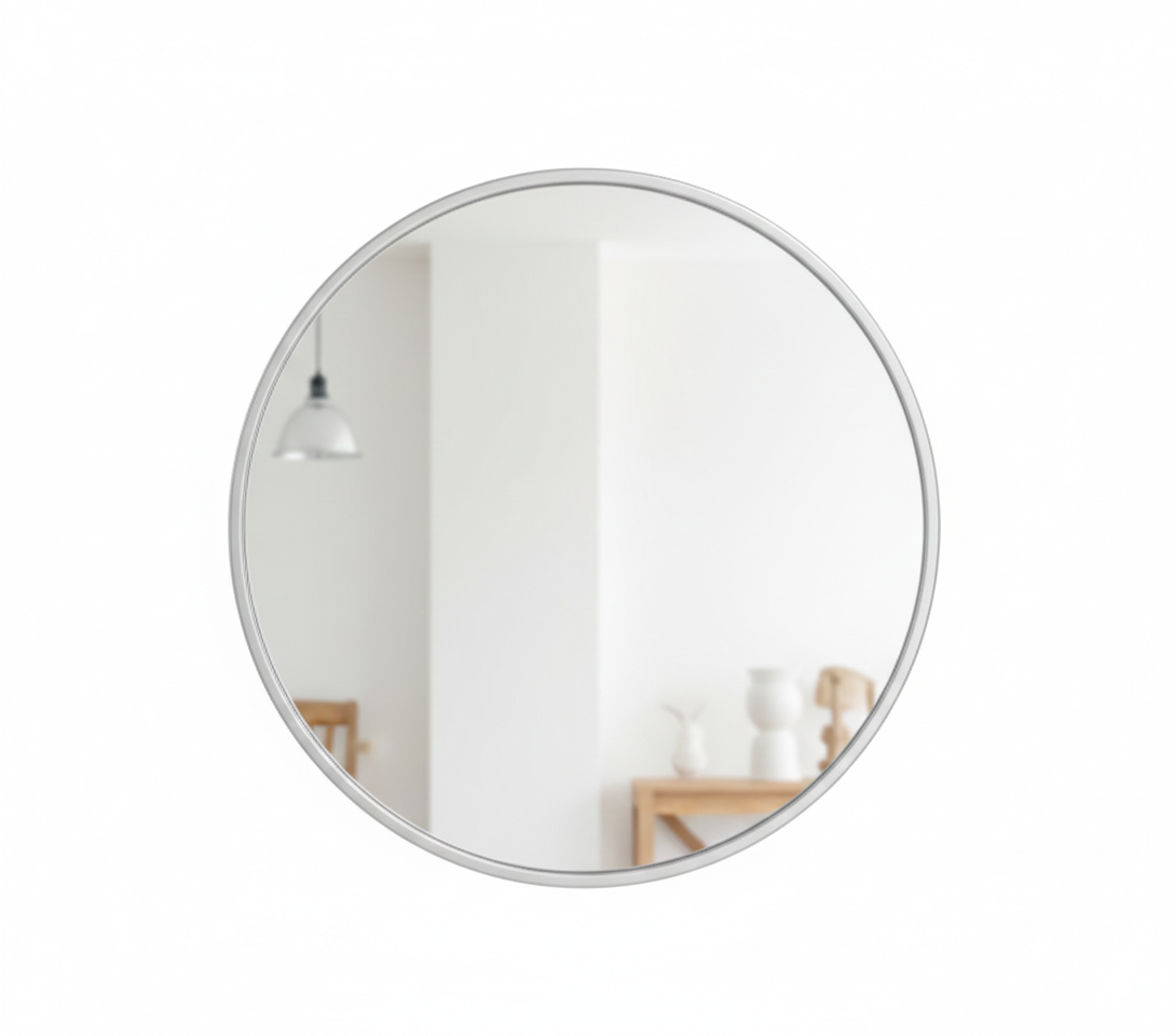 מראה עגולה דקה - קוטר 30 ס"מ-SUPERHOME סופרהום-כסף-סופר הום