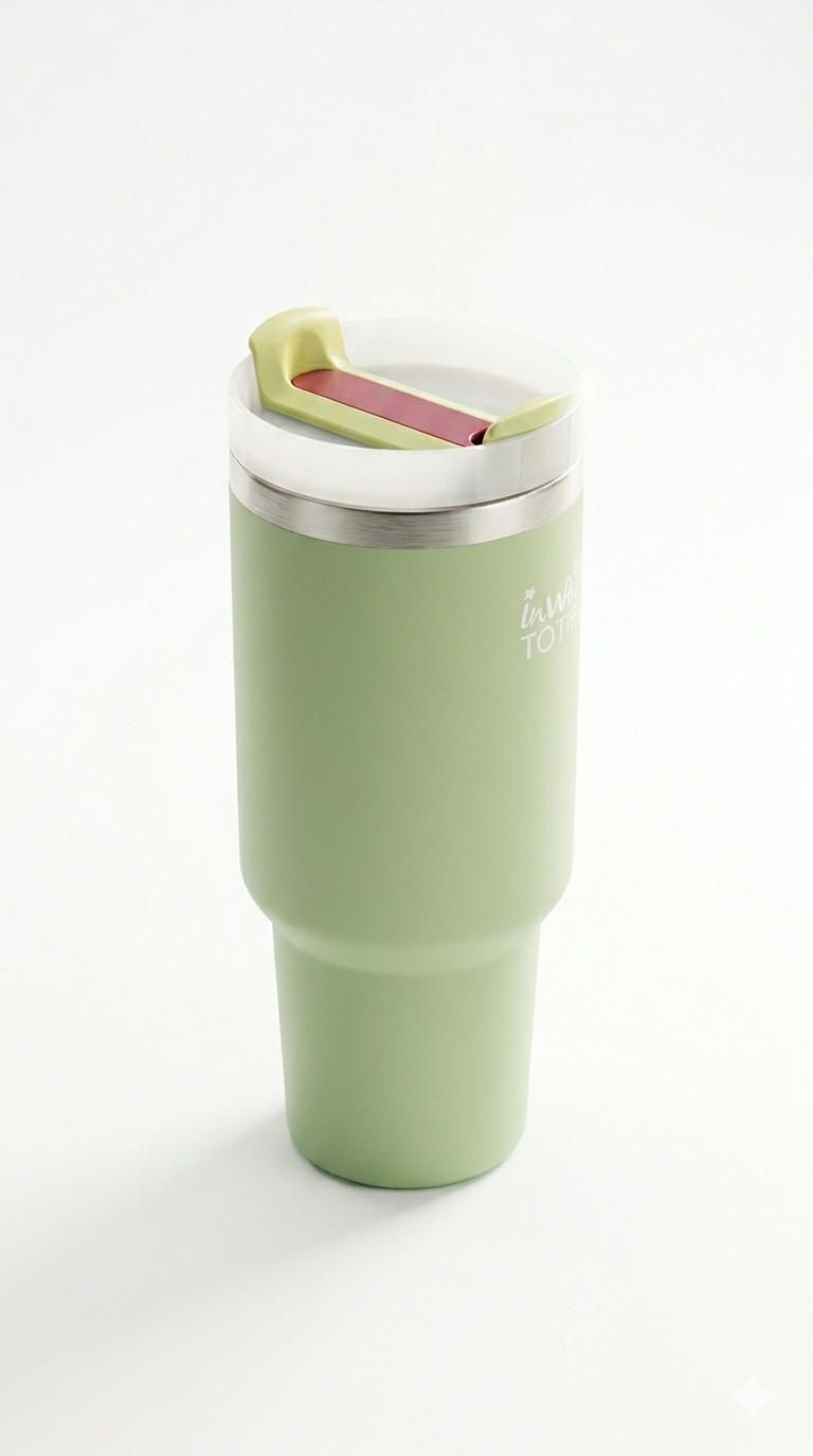 כוס שתייה תרמית 1200 מ"ל - כתום/ירוק-כוס תרמית-גרופי מתנות-ירוק-סופר הום