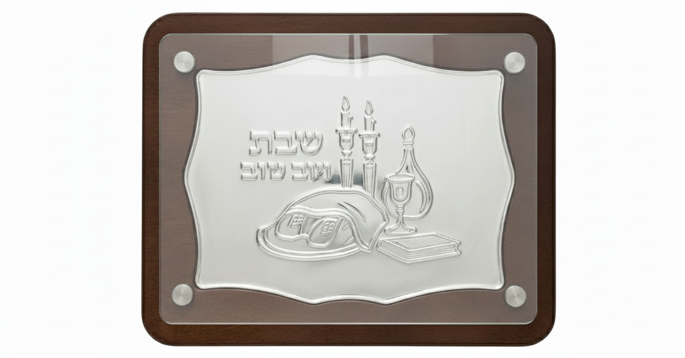 מגש חלות יוקרתי בגימור עץ וזכוכית-מגש לחלות מעץ-SUPERHOME סופרהום-סופר הום