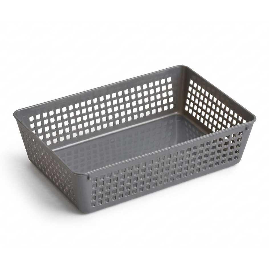 סלסלת מיני קליק פלסטיק - מגוון צבעים-סלסלה-ItalPlast-אפור-סופר הום