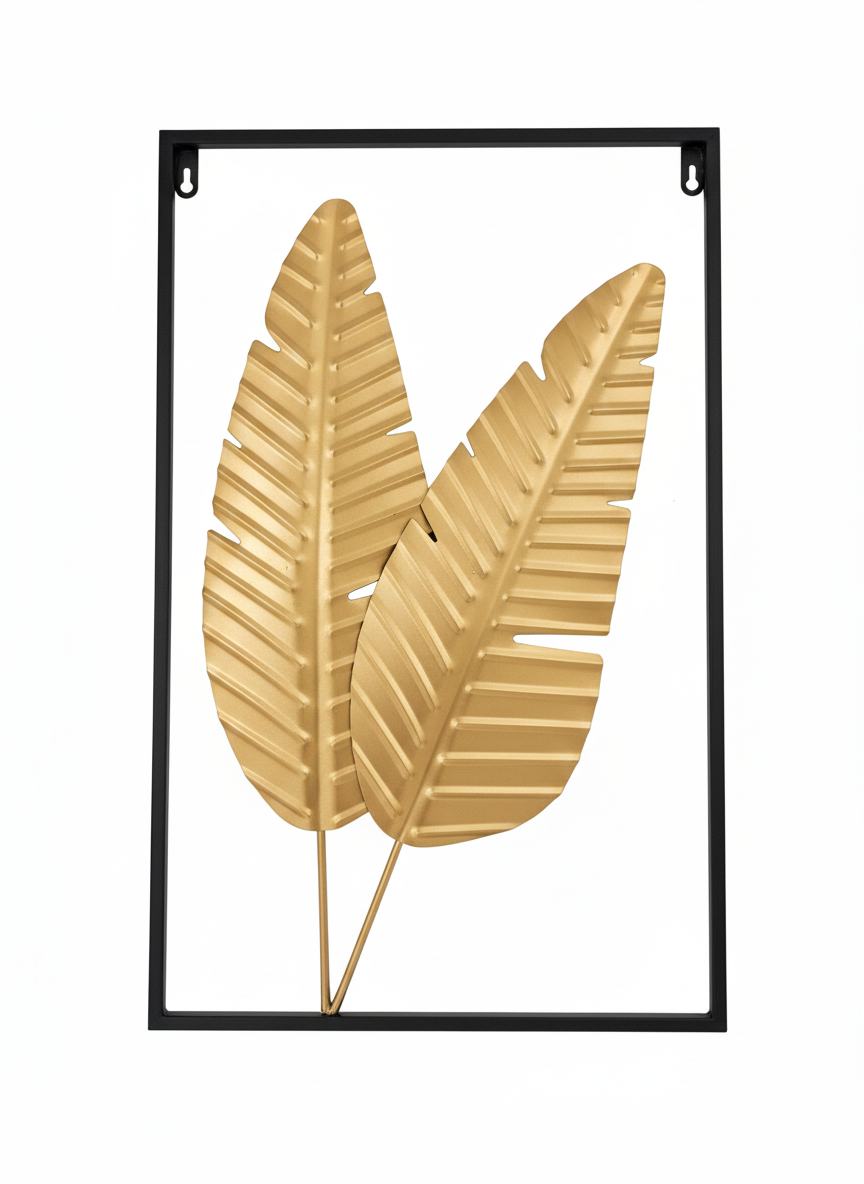 קישוט קיר מתכת דקורטיבי – עלים זהובים 40×60 ס"מ-קישוט-א. לויזון-סופר הום