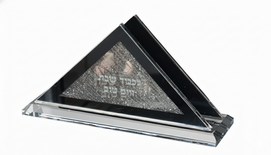 מעמד למפיות קריסטל משולש כסף - לכבוד שבת ויום טוב - מגוון דוגמאות-מחזיק מפיות עומד-SUPERHOME סופרהום-פסים-סופר הום