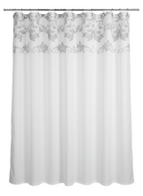 טען תמונה לצפייה בגלריה, וילון אמבטיה MAXIME - מגוון דוגמאות-וילון אמבטיה-SUPERHOME סופרהום-עלים אפור-לבן-סופר הום