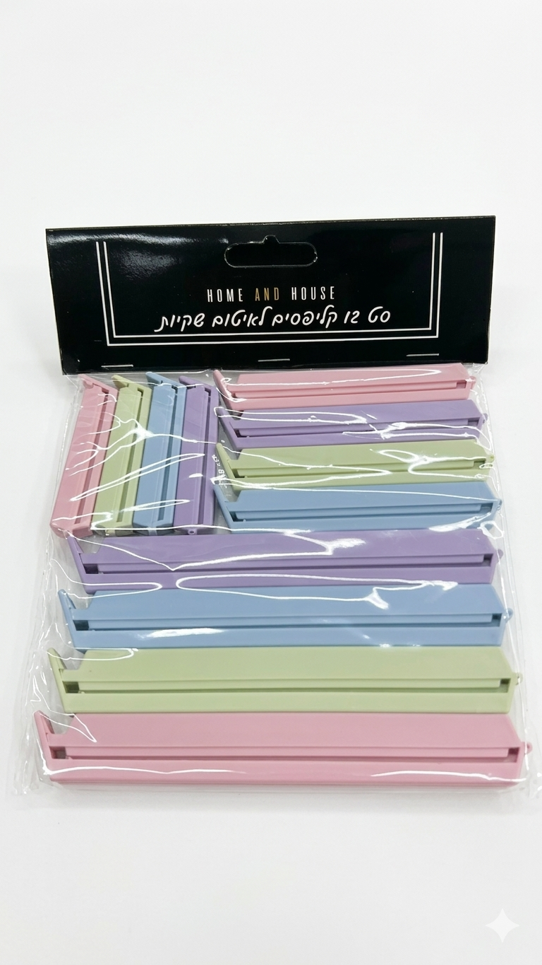 סט 12 קליפסים לאיטום שקיות-קליפסים לשמירת הטריות-Home & House-סופר הום