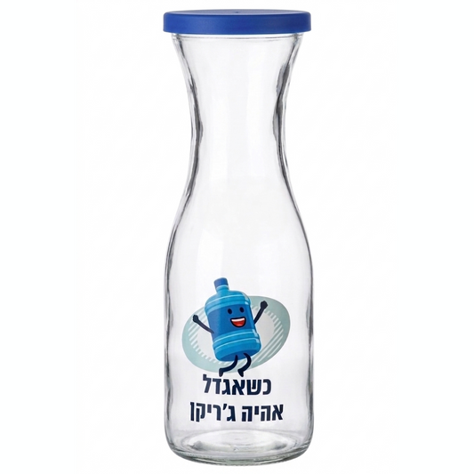 קנקן זכוכית 1 ליטר - ירוק/כחול-קנקן זכוכית-MAMA-ירוק-סופר הום