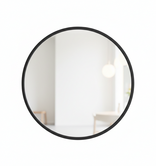 מראה עגולה דקה - קוטר 30 ס"מ-SUPERHOME סופרהום-שחור-סופר הום