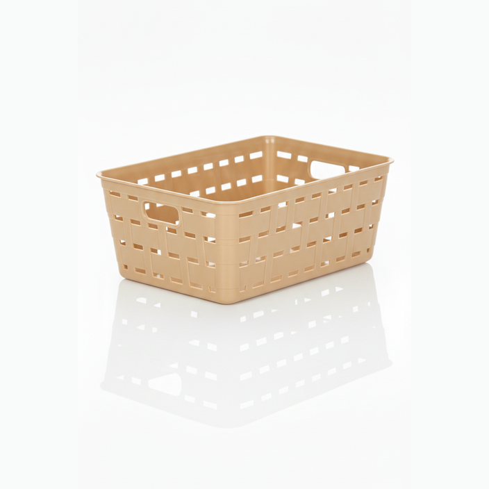 סלסלה ראטן מלבנית דגם DOL - מגוון צבעים-סלסלה-Tal Plast-חום קאמל-סופר הום
