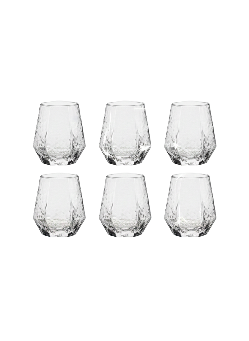 שישיית כוסות זכוכית נקודות 310 מ"ל – דגם ES5163-2A-כוסות זכוכית-DELI-סופר הום