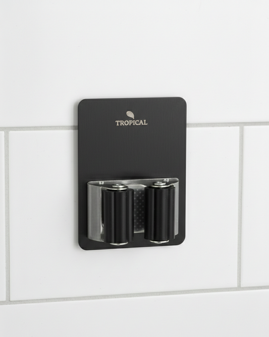 מחזיק מטאטא ניקל מוברש דגם - HYDRA-מתלים לכלי ניקיון-Tropical-שחור-סופר הום