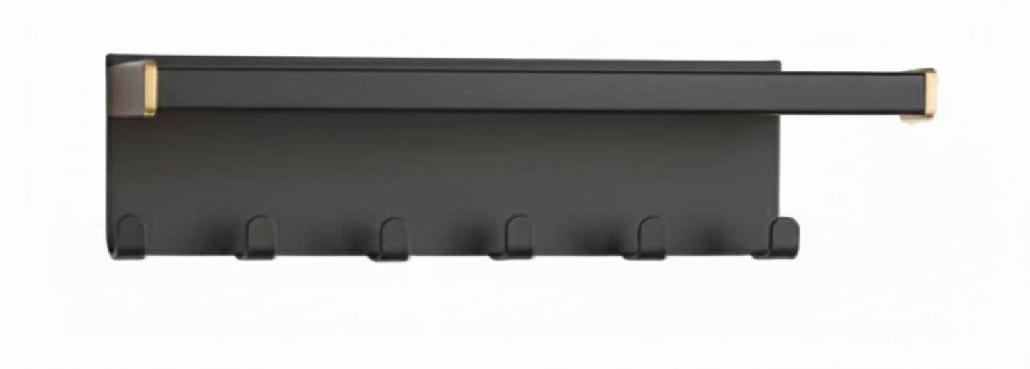 מתלה מגנטי עם 5 ווים ומעמד לנייר סופג-מתלים למטבח-KashGan-סופר הום