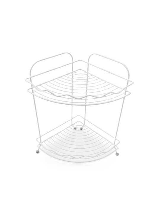 מדף פינתי דו קומתי שחור/לבן-מתקן מדפים נתלה-Tropical-לבן-סופר הום