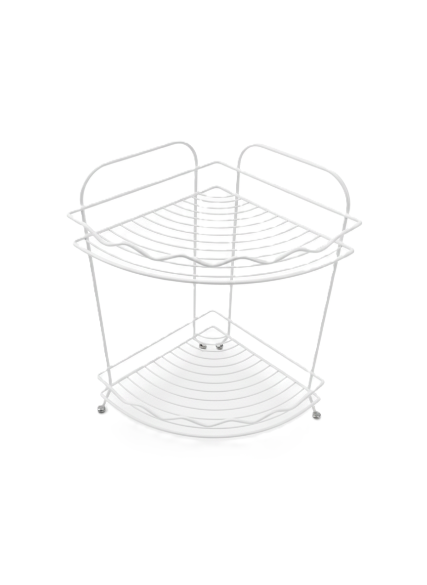 מדף פינתי דו קומתי שחור/לבן-מתקן מדפים נתלה-Tropical-לבן-סופר הום