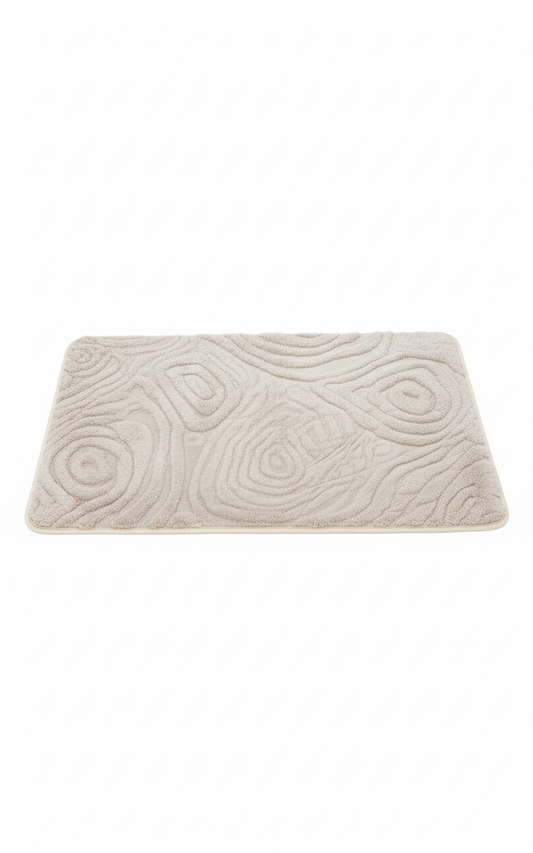 שטיח אמבטיה דגם גלים - אפור/קרם-שטיחי אמבטיה בד-SUPERHOME סופרהום-קרם-50*80 ס"מ-סופר הום