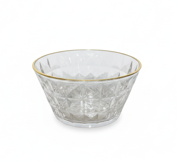 קערה קריסטל גימור זהב-קערות זכוכית-SUPERHOME סופרהום-סופר הום