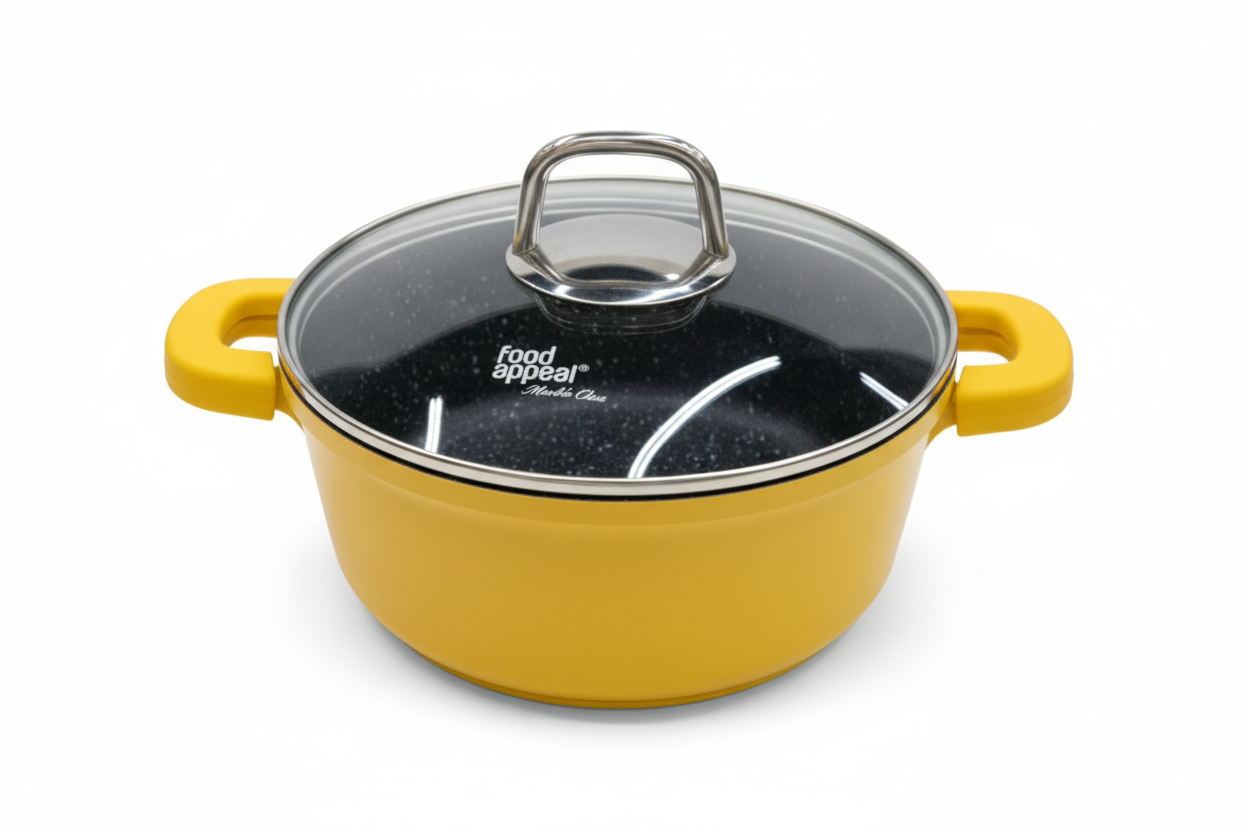 במגוון צבעים - MARBLE CLASS סיר 20 ס"מ 2 ליטר-סירי אלומיניום-Food Appeal-צהוב-סופר הום