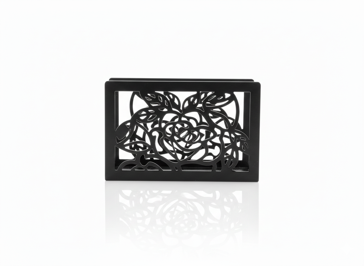 מעמד למפיות נמוך - דגם פרח-מעמד מפיות עומד-סופר הום-שחור-סופר הום