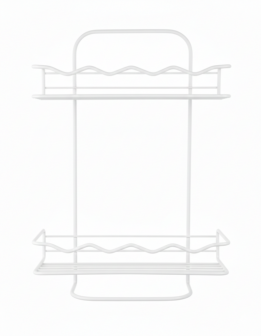 מדף מלבני דו קומתי שחור /לבן/ מטאלי לאונרדו-מתקן מדפים נתלה-Tropical-לבן-סופר הום