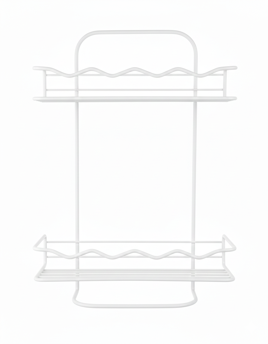 מדף מלבני דו קומתי שחור /לבן/ מטאלי לאונרדו-מתקן מדפים נתלה-Tropical-לבן-סופר הום