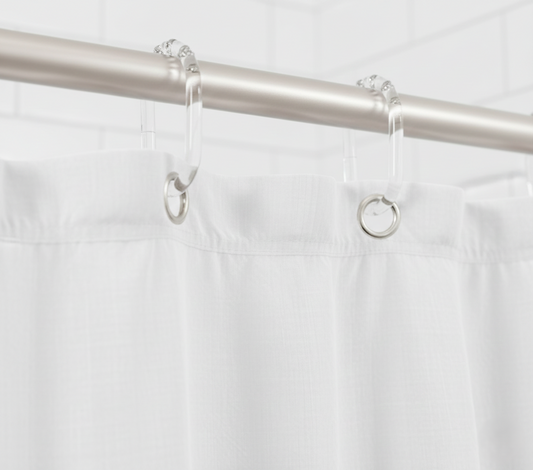 טבעות וילון אובלי שקוף - 12 יחידות-טבעות לוילון אמבטיה-Herman-סופר הום