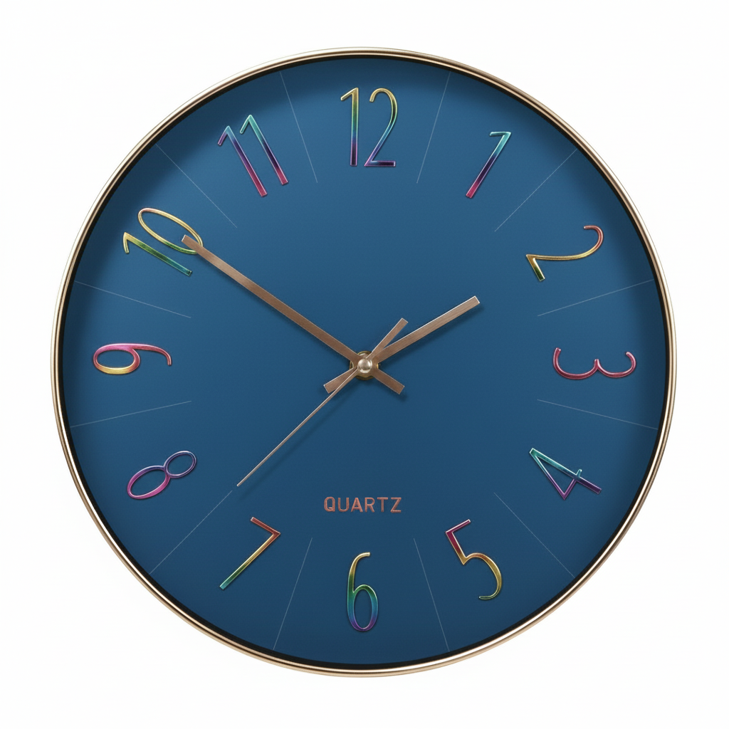 שעון קיר Quartz 29 ס"מ - מגוון צבעים-שעון קיר-ס.ז. מחנה יהודה-כחול-סופר הום