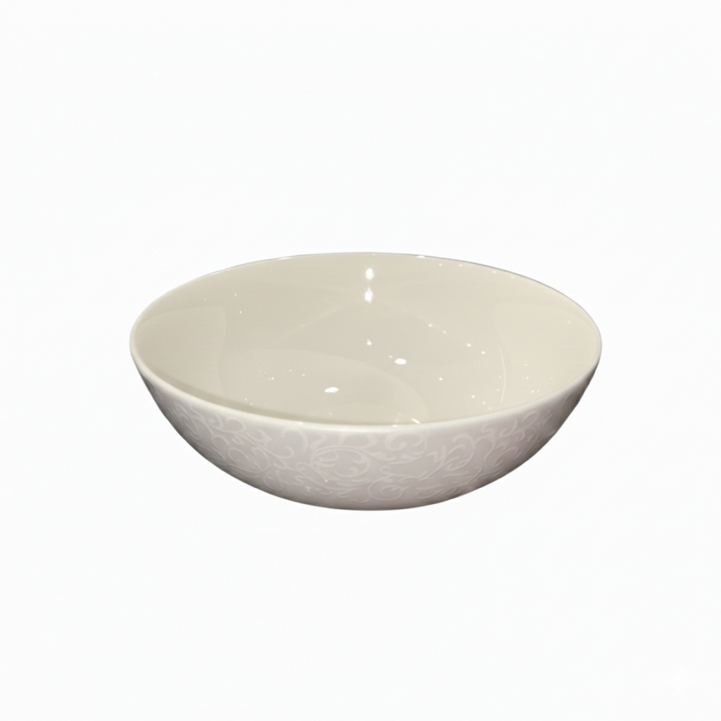 קערת פורצלן לבן בעיטור עדין-צלחת עמוקה-Glorious-סופר הום