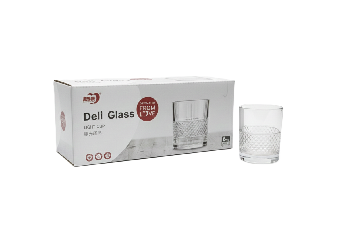שישיית כוסות זכוכית 230 מ"ל – דגם KB103-1B-כוסות זכוכית-DELI-סופר הום