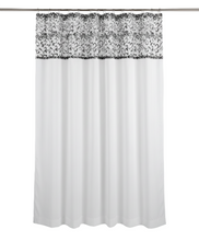 טען תמונה לצפייה בגלריה, וילון אמבטיה MAXIME - מגוון דוגמאות-וילון אמבטיה-SUPERHOME סופרהום-עיטורים שחור-לבן-סופר הום