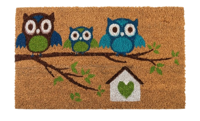 שטיח סיבי קוקוס - מגוון דגמים-שטיח בד-דיקלית-ינשופים-סופר הום