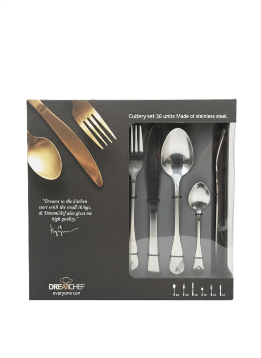 סט סכו"ם נירוסטה 36 חלקים-סכו"ם כסוף-DREAM CHEF-סופר הום