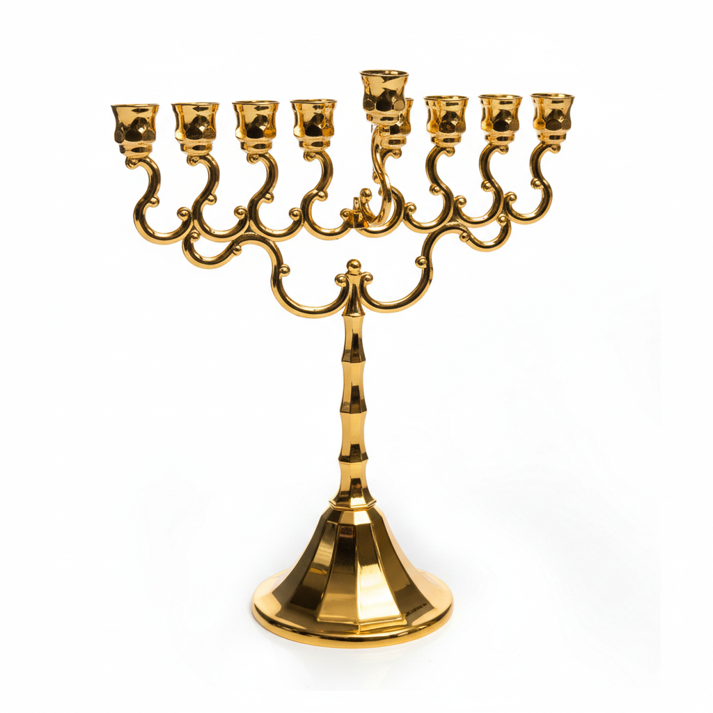 חנוכייה ציפוי כסף\זהב ולכה-חנוכיות-חושן-זהב-סופר הום