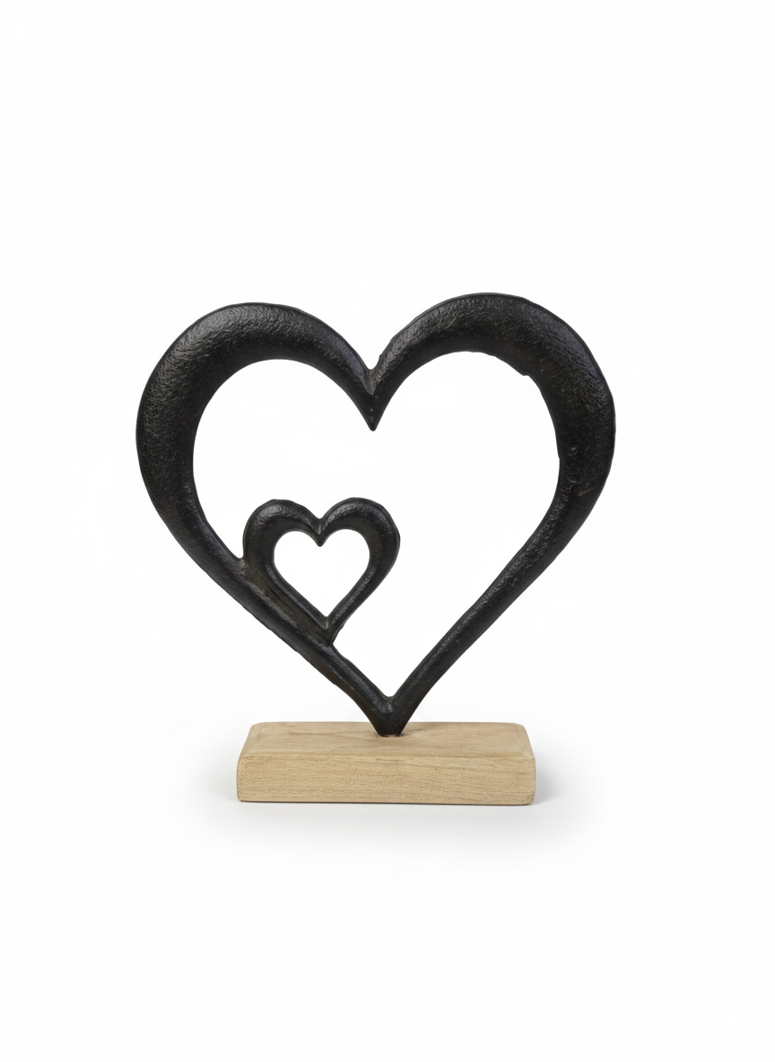 קישוט לב בלב - שחור-קישוט-א. לויזון-סופר הום