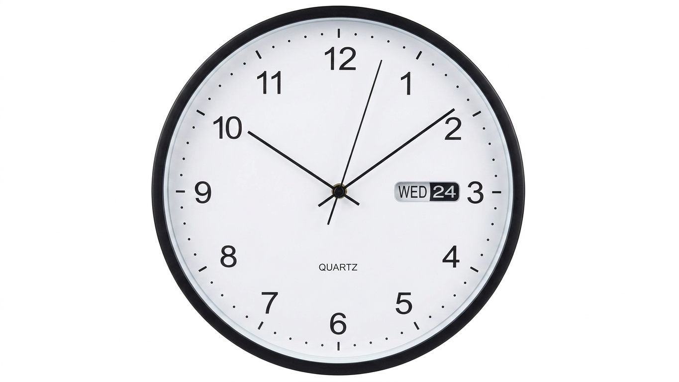 שעון קיר בשילוב תאריך 30 ס"מ-שעון קיר-א. לויזון-סופר הום