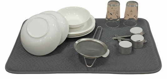 משטח ייבוש כלים PREMIUM 38*50 אפור/שחור-משטח לייבוש כלים-Kitchen & more-אפור-סופר הום