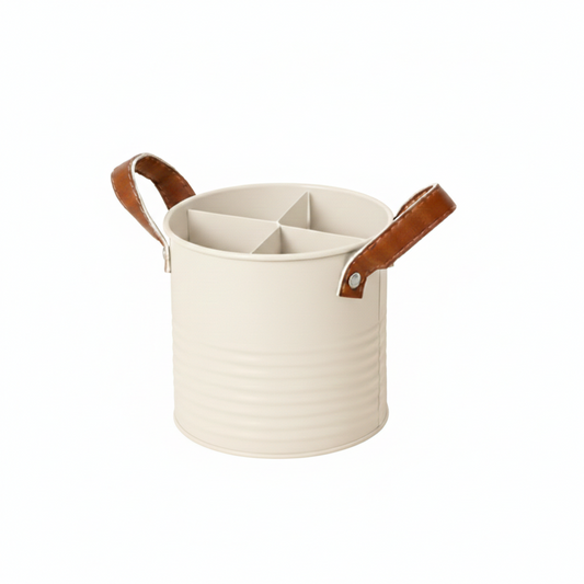 מעמד סכומון עם ידיות עור - שמנת/שחור-סכומון-SUPERHOME סופרהום-שמנת-סופר הום