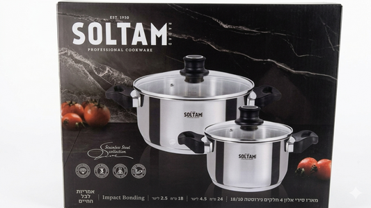 סולתם - מארז כלי בישול 4 חלקים Alon-סירי נירוסטה-Soltam סולתם-סופר הום