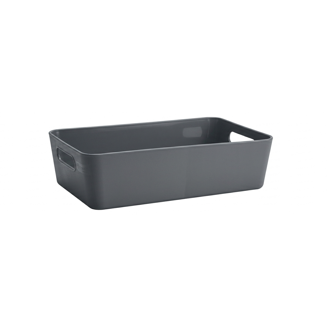סלסלה מלבנית עם ידיות - מגוון גדלים-סלסלה-ItalPlast-שחור-L-סופר הום