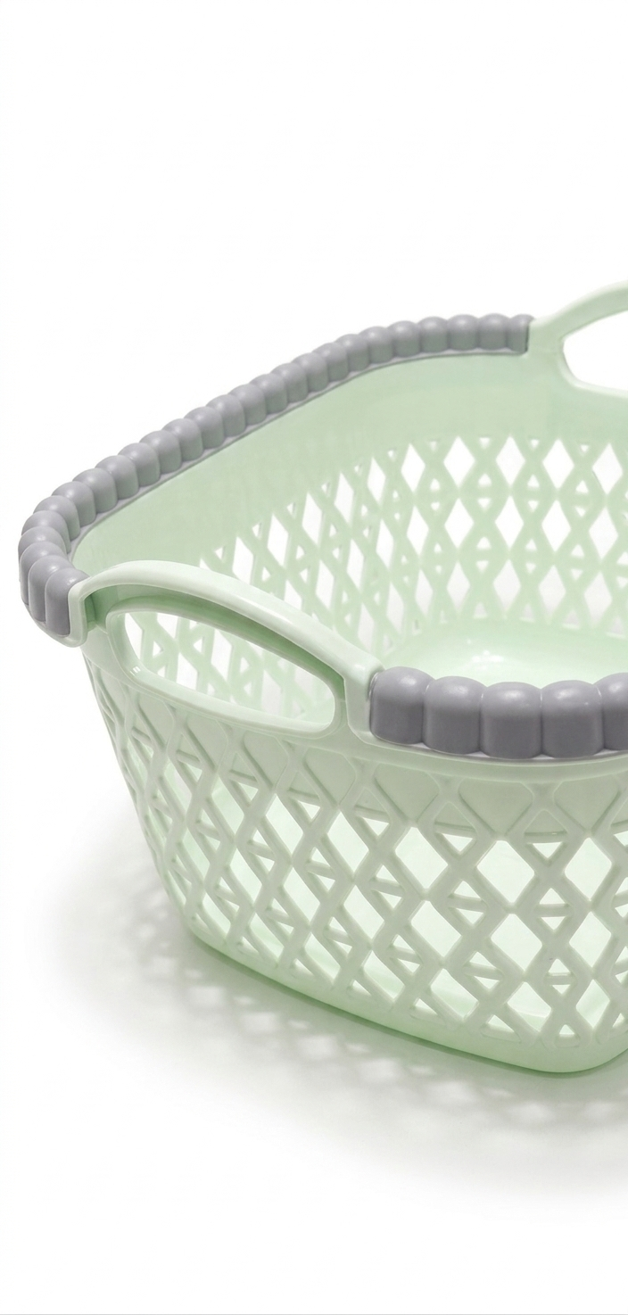 סלסלה סרוגה - 23×15×10 ס"מ-סלסלה-סופר הום-ירוק בהיר-סופר הום