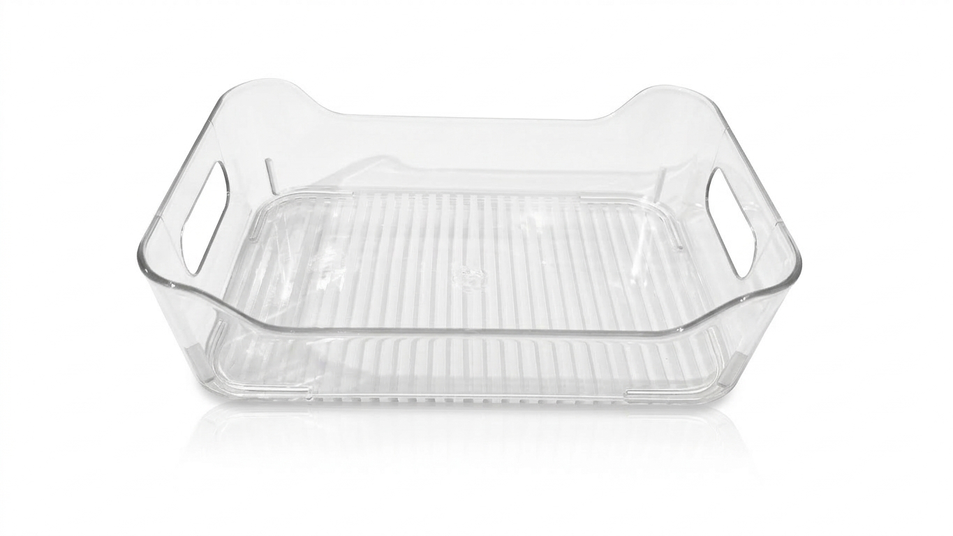 סלסלת אחסון אקרילי עם ידיות עיצוב גלי - מבחר מידות-סלסלה-KashGan-נמוך-סופר הום